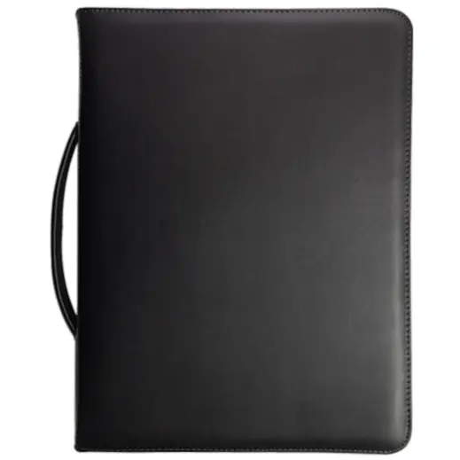 A4 Leather Varsity Zip Folder Front